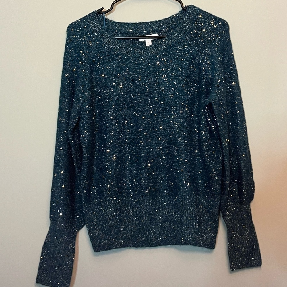 LAUREN CONRAD Women's Size M Pullover Sweater Blue Long Sleeve Acrylic